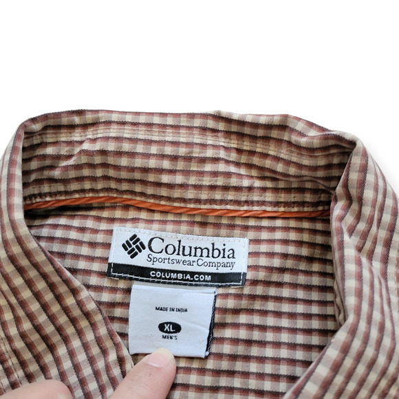Columbia Sportswear Brown Plaid Button Down Shirt Long Sleeve Shirt Men Sz XL - Picture 5 of 6